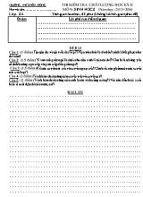 Thi kiểm tra chất lượng học kỳ II môn Sinh học 8 (năm học 2015 - 2016)